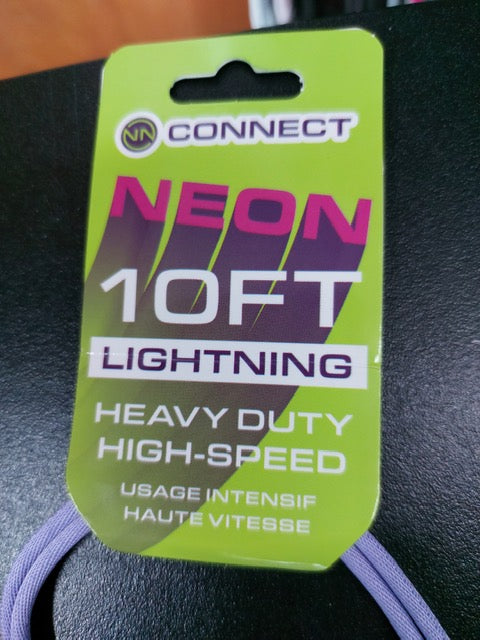 Connect USB to I phone neon 10 ft Cable 12's (12.99)