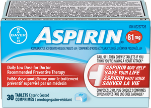 Aspirin 81mg 30ct  (9.99)