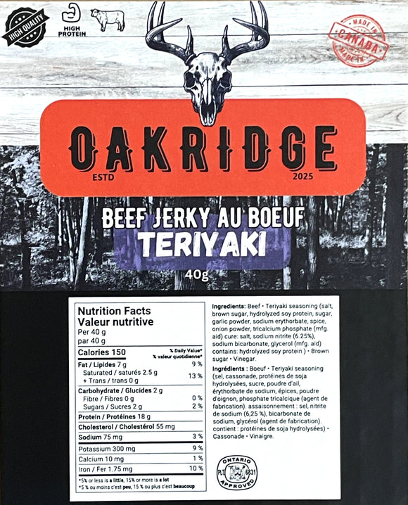 Oakridge Teriyaki Beef Jerky Slab (9.99 )
