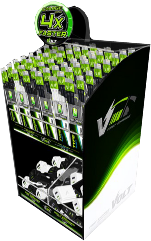 Volt Fast Charge Phone Cable Display 56pc Prepack