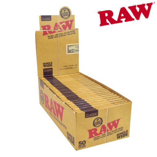 RAW single wide papers 50's 50pk/box (1.99)