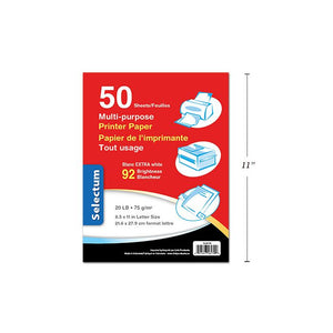 Multi Use Paper - 50 8.5" X 11" (2.99)
