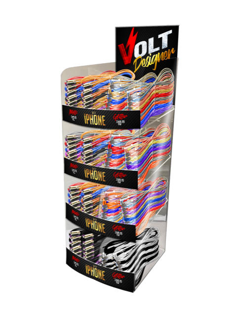 Volt  Phone Cable Display 80pc Prepack