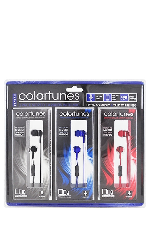 Color Tunes 3pk Ear Buds (9.99)