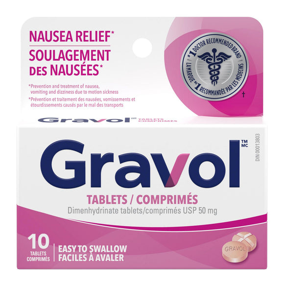 Gravol 50mg (10 tablets) (5.99)